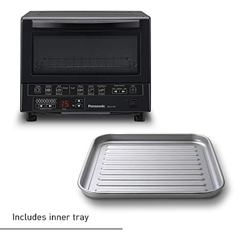 Panasonic FlashXpress Toaster Oven Countertop, 4-Slice Compact Size with Double Infrared Heating, 6 Auto Cook Options and Precise Temperature Control, 1300W - NB-G110P-K (Black) 6
