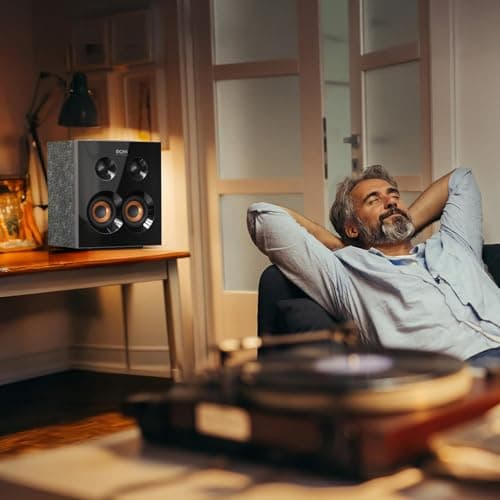 DOSS SoundBox H300 Bookshelf Bluetooth Speaker, 90W Stereo Sound with Extra Bass, Three DSP Technologies, 20H Playtime, BT 5.3, Wireless for Home, Livingroom, Office 8