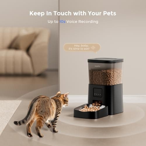 Espelho Automatic Cat Feeders WiFi: 2.4Ghz Smart APP Control- Timed Cat Food Dispenser with Desiccant Bag Keep Fresh for Indoor- Easy Set Up and Clean with Voice Recorder- Up to 10 Meals per Day 5