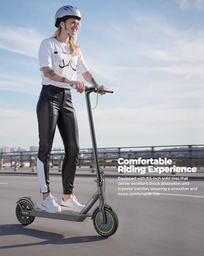 Roinside Electric Scooter for Adults - 8.5" Solid Tires, 350W Motor, Up to 19 MPH and 16 Miles Long-Range Commuting Folding E-Scooter with Dual Braking System and Smart App 7