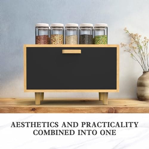 LOHASOK Bread Box for Kitchen Countertop Large Farmhouse Bread Container Bread Storage Bamboo Bread Holder with Metal door Yellow 5