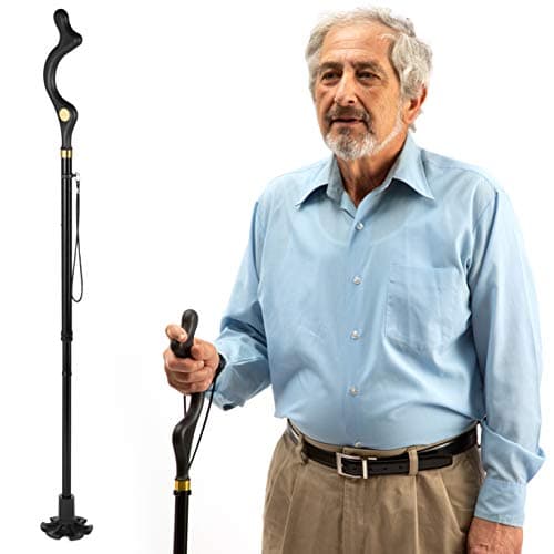 Medical King Walking Cane for Men & Women - Special Balancing Stick With 10 Adjustable Heights - Self Standing, Folding, Portable, Collapsible, and Comfortable