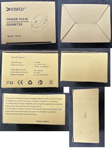 ESPOO Fingertip Pulse Oximeter, Blood Oxygen Saturation Monitor (SpO2) & Pulse Rate Monitor with LED Display, Portable Oxygen Monitor, Includes Batteries & Lanyard 8