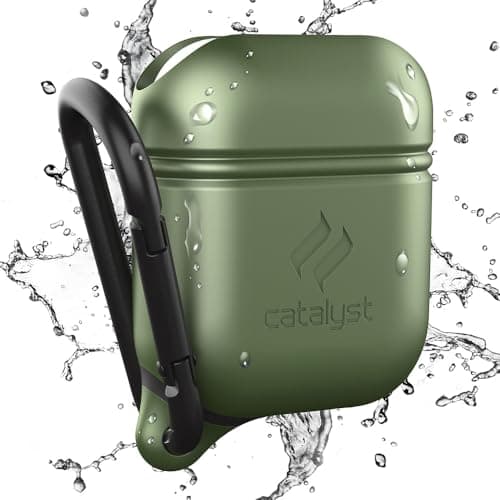 Catalyst Waterproof Case for AirPods 2nd Generation and AirPods 1st Generation - Wireless and USB-C Charging High Drop Protection AirPod Gen 2 and Gen 1 Case with Carabiner, One Piece Design