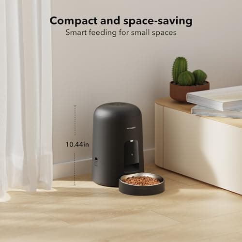 PETLIBRO Automatic Cat Feeder, Wi-Fi Rechargeable Cats Food Dispenser Battery-Operated with 30-Day Life, AIR 2.4G Wi-Fi Timed Pet Feeder for Cats & Dogs, 2L Auto Cats Feeder, Black 9