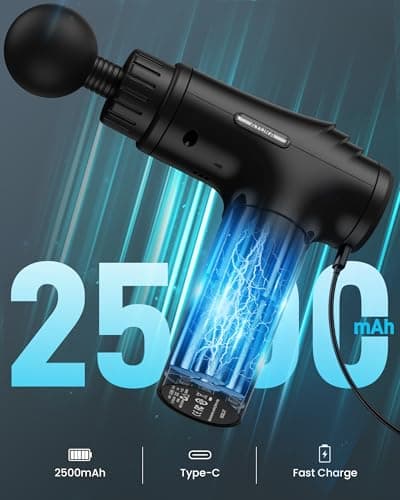 AYURA Massage Gun Deep Tissue, Muscle Massager Gun for Pain Relief, Percussion Massage Gun with 30 Speeds & 6 Heads, Portable Handheld Back Massage Gun for Athlets Men Women 3