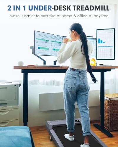 10% Incline Walking Pad Treadmill 265 lb Capacity, Under The Desk Treadmills for Home,[Voice Controlled] Small Treadmill Work with KINOMAP Apple Health, Portable Treadmills for Office, Apartment 7