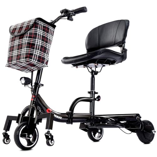 Geemax 3 Wheel Mobility Scooter for Adults Seniors, 300 lbs Weight Capacity - 13 Mile Range & Foldable Design - Upgraded Anti-Tip Footrests for Safety - 250W Motor, 36V 5.2AH Battery (Ships Assembled)