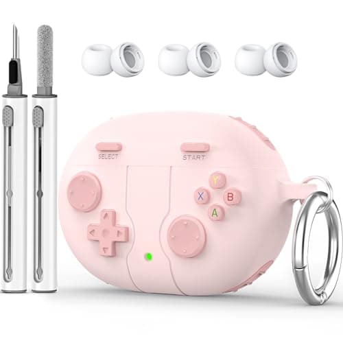 Beats Studio Buds Plus Case Cover, 2021/2023 New Beats Studio Buds, Wireless Earbuds Silicone Case Accessories with Keychain, Pink