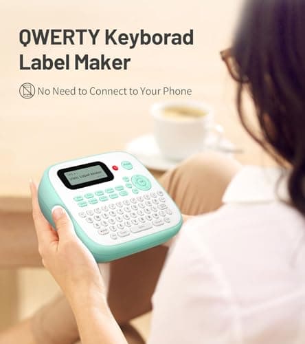 Label Maker Machine with-Tape, Label Maker Waterproof-Labels, Label Maker D210S, Labeler Machine for Classroom Teacher Kids School Items, Portable Label Makers Multiple Symbols Fonts for Home Office 8