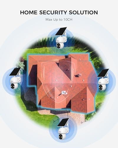 Hiseeu Solar Camera Wireless Outdoor, Home Security Camera System, 2.4G & 5G WiFi, Solar-Powered 4MP 8 Cam-Kit, Color Night Vision, 360° View, Pan & Tilt, 1TB HDD Local Recording, No Montly Fees 9