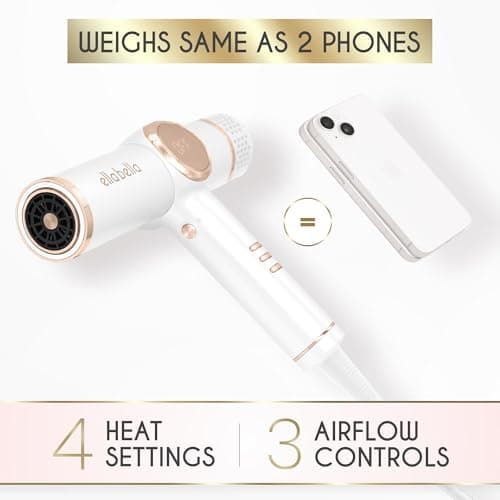 ELLA BELLA® Professional Ionic Hair Dryer with Diffuser • Negative Ion Blow Dryer • Suitable All Hair Types • Intelligent Heat Control & Rapid Drying Speeds • Lightweight Design • Low Noise Technology 6