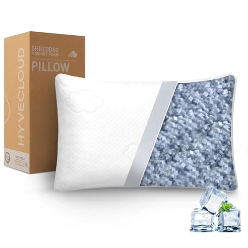 HYVECLOUD Cooling Memory Foam Pillows for Deep Sleep Bed Pillow forNeck Support with Removable & Washable Cover Cooling Pillow for Neck PainRelief Pillow for Shoulder & Back & Side Queen Pack of 1