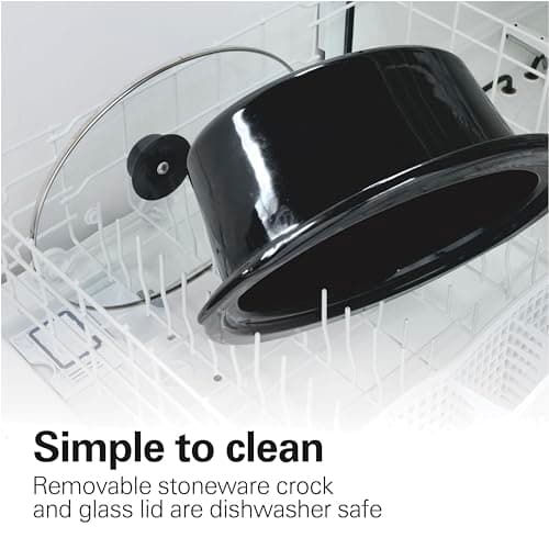 Hamilton Beach Portable 7 Quart Programmable Slow Cooker with Three Temperature Settings, Lid Latch Strap for Easy Travel, Dishwasher Safe Crock, Black (33474G) 7