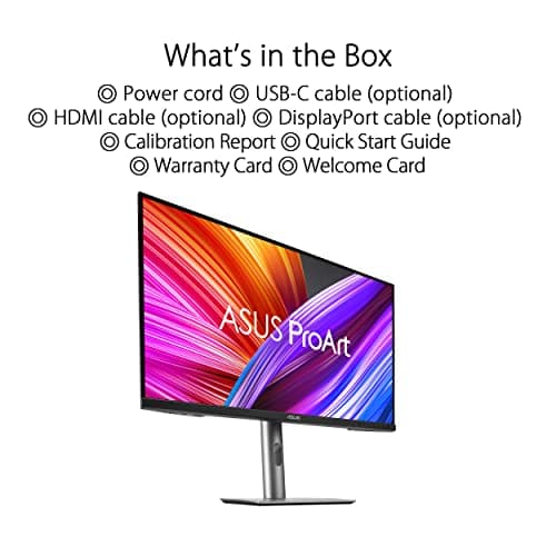 ASUS ProArt Display 27” 4K HDR Professional Monitor (PA279CRV) - IPS, UHD (3840 x 2160), 99% DCI-P3/Adobe RGB, ΔE < 2, Calman Verified, USB-C PD 96W, DisplayPort, Daisy-Chain, Ergonomic, 3yr Warranty 7