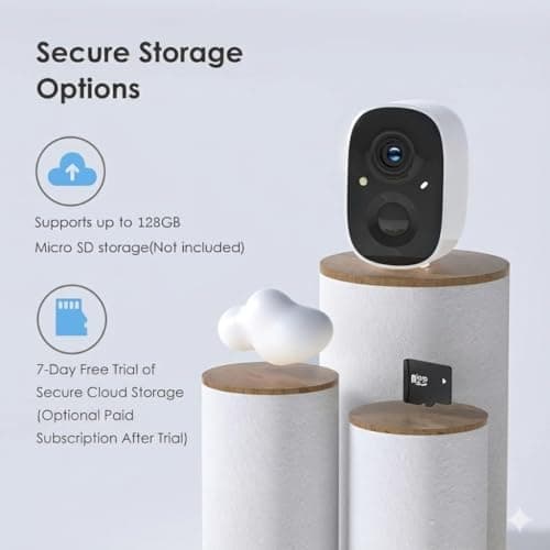 GMK Security Cameras Wireless Outdoor, 2K Color Night Vision AI Motion Detection 2-Way Talk Battery Powered WiFi Home Indoor Camera IP65 Weatherproof Spotlight Siren Alarm Cloud/SD Storage 2-Pack 7