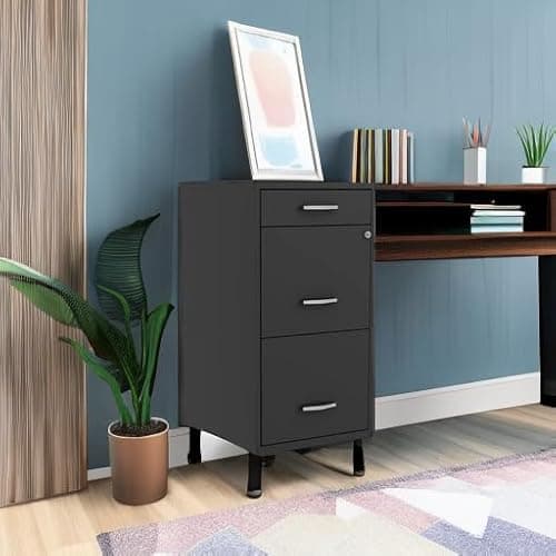 Hirsh Industries Space Solutions 18in Deep 3 Drawer Metal Organizer File Cabinet Black, Letter Size, Fully Assembled 6