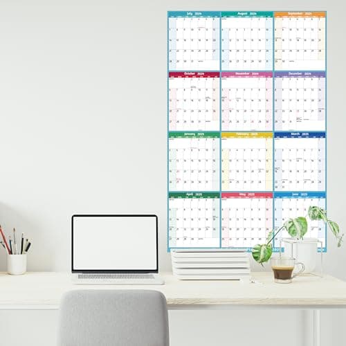 2024-2025 Dry Erase Calendar – Large Yearly Wall calendar, 38.2'' x 25.2'', 2-Side Reversible, Vertical/Horizontal, Jul 2024 – Jun 2025, Stickers 8