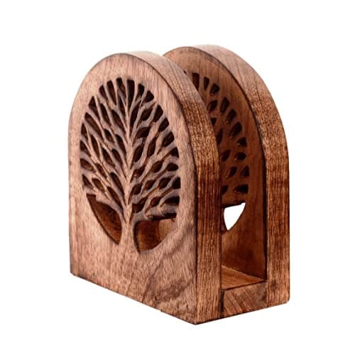 Mother's Day Gifts Tree of Life Wooden Tissue Paper Holder with Full Size Decorative Napkin Stand Tissue Paper Organizer for Home & Kitchen Dining Table Stand | Farmhouse Napkin Holder 7