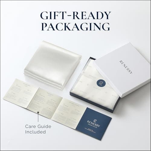 RENESSY Premium Silk Pillowcase 100% Organic Mulberry Silk, 22 Momme, Grade 6A - Oeko-Tex Certified in Germany - Luxury for Hair & Skin, 1 Piece (Standard Size 20x26 Inches, Natural Silk Off-White) 7