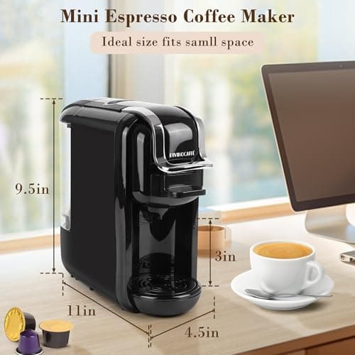 Espresso Machine for Nespresso Capsule, Lavazza Blue & Expert Capsule, Coffee Powder, 19 Bar Pump Pressure Makes Authentic Espresso Coffee, Mini Espresso Coffee Maker with Removable Water Tank. 6