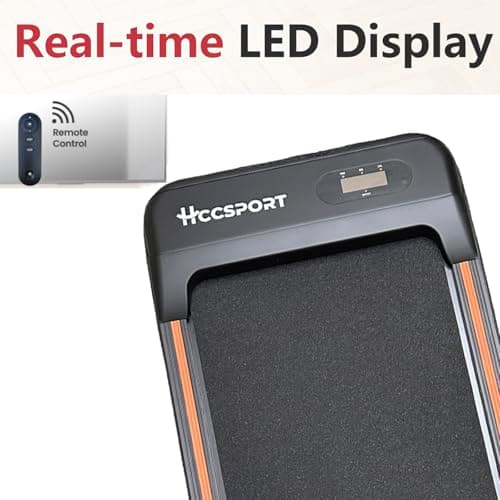 Hccsport Under Desk Walking Pad Treadmill with Remote Control 2.5 HP LED Display Compact Small Treadmill with Incline for Home Office 5