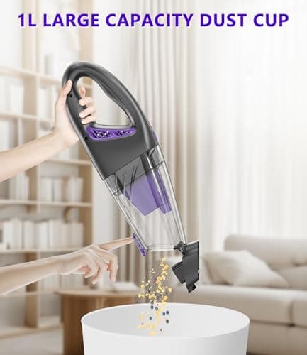 MYUAKO Handheld Car Vacuum Cordless, 18000Pa 160W Car Vacuum Cleaner with LED Screen,30Min Powerful Hand Held Vacuum Cordless Portable Vacuum Cleaner for Home 5