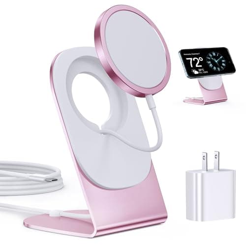 TXXTOL Magnetic Wireless Charger Mag-Safe Charger for iPhone 15/14/13/12 Series Convertible Magnet Wireless Charging Stand/Pad with 20W Adapter 5ft Cable for iPhone and AirPods 2/3/Pro 2/Pro（Pink）