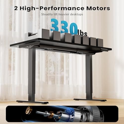 GallopFun Dual Motor Electric Standing Desk Frame for 43.3 to 70.8" Table Tops, 330lbs Weight Capacity,Ergonomic Standing Height Adjustable Base with Memory Controller,Black Frame Only 7
