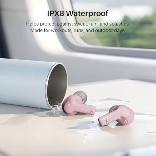 TOZO Hybrid Active Noise Cancelling Wireless Earbuds with 6 Mics AI Clear Call Ear Buds 68H Playtime with LED Display 32 Preset EQs via APP Bluetooth 5.3 IPX8 Waterproof in Ear Headphones 9