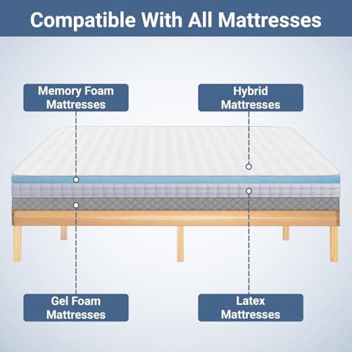 Naomi Home Lucia 14 Inch Solid Wood Platform Bed Queen Bed Frame, Pine Wood Queen Platform Bed Frame, No Squeak Bed Frame, Bed Frame Queen Size, No Box Spring Needed, Sturdy Bed Frame - Natural 8