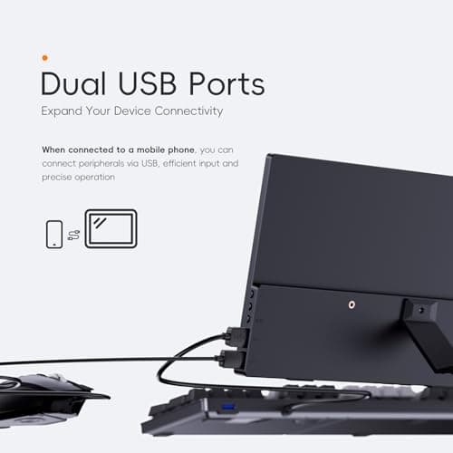 PONKLOIE Portable Monitor with Stand, 11.6" HDMI USB-C IPS External Monitor Small, Built-in Dual Speakers Gaming for Laptop PC, Black 6