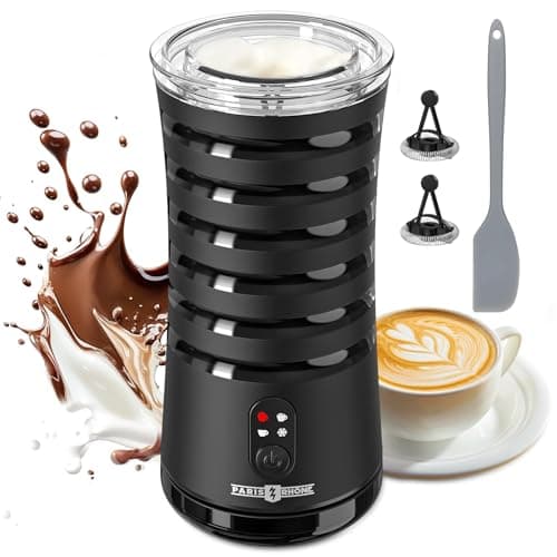 Paris Rhône Milk Frother, 4-in-1 Milk Steamer and Frother, Hot & Cold Foam Milk Warmer with Temperature Control, Auto Shut-Off Frothers for Coffee, Latte, Cappuccino, Macchiato
