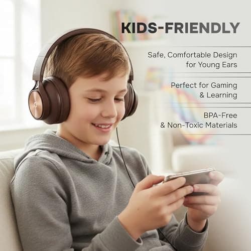 ARTIX Over Ear Headphones Wired with Microphone and Volume Control, Foldable Noise Isolating Headset with Deep Bass for School, Laptop, Computer, Chromebook, Tablet, Travel (3.5mm Jack) 6