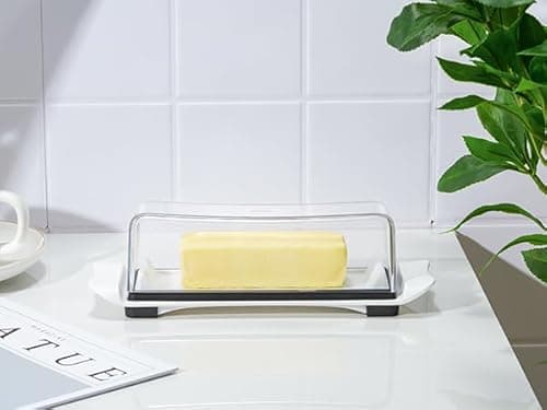 Butter Dish, IKOCO Airtight Butter Dish with Lid for Countertop and Refrigerator, Dishwasher Safe Butter Holder Container for Eastern and Western Butter, White 6
