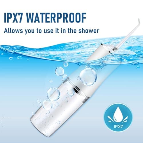 Electric Water Flosser Cordless for Teeth 3 Modes 4 Jet Tips Cleaning and Flossing Water Dental Portable Floss Irrigator Oral Water Flossed Rechargeable Tonsil Stone Travel Adults 5