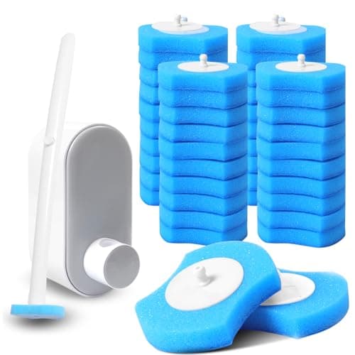 Saraudy Disposable Toilet Brush with 40 Refills, Toilet Bowl Brush and Holder with Toilet Scrubber Refills, Wall Mounted No Drilling, Space Saving, for Bathroom Cleaning (Grey) 8