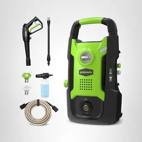 Greenworks Compact Electric Pressure Washer, 1.2 GPM (CSA Certified, Lightweight, 20 FT Tangle-Free Hose, 35 FT Power Cord) Great For Cars, Fences, Patios, Driveways, Decks and Patios 11