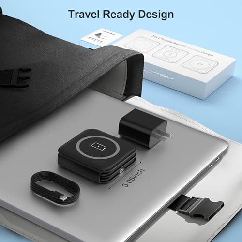 UCOMX 3 in 1 Charging Station for Multple Devices,Foldable 3 in 1 Wireless Charger for Travel,Nano Wireless Charging Station for iPhone16 15 14 13 12 Pro Max/Watch 10 9 8 7 6 5 4 3 Ultra/AirPod Pro 7