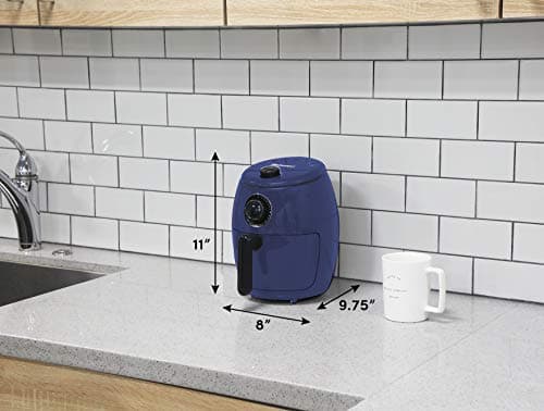 Elite Gourmet EAF-0201BG Personal 2.1 Qt. Compact Space Saving Electric Hot Air Fryer Oil-Less Healthy Cooker, Timer & Temperature Controls, 1000W, Quart, Blue Gray 7