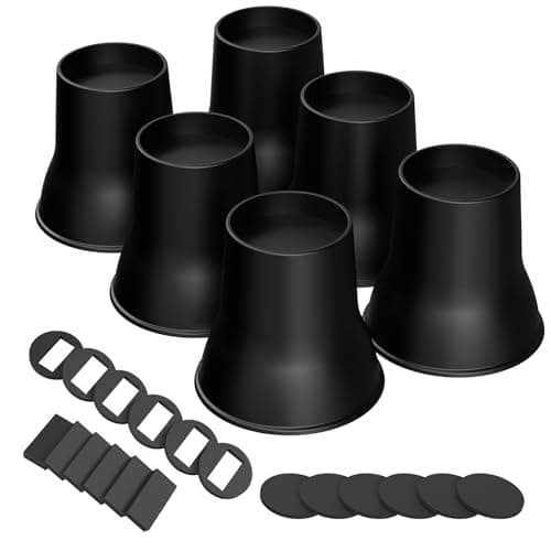 MYMULIKE Bed Risers 6 Inch, 6 Pack Heavy Duty Bed Furniture Risers, Lift Up to 2200lbs Round Couch Risers for Sofas, Couches, TV Stands and Chairs