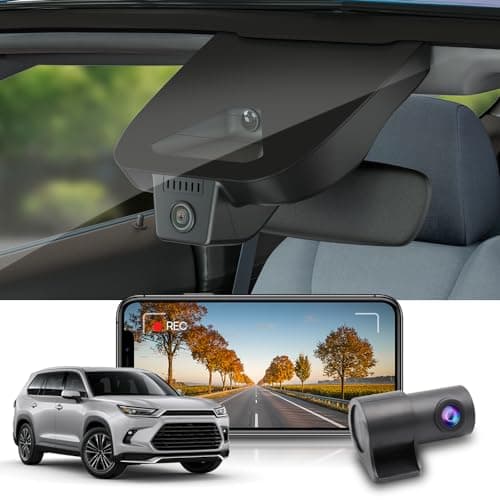 Fitcamx Front 4K+Rear 1080P Dash Cam Adapts for Toyota Grand Highlander 2024-2026 Hybrid (HD2-0E130), OEM Factory Look, Dual HD Video, WiFi & APP, Loop Recording, G-Sensor, Easy to Set, 128GB Card