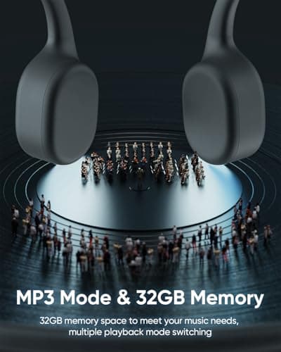 SAMVEK Swimming Headphones IP68 Waterproof, Bone Conduction Headphones MP3 Player Built-in 32G Memory, Bluetooth 5.4 Wireless Headset, Open Earphones Sports Suitable for Running, Cycling, Exercise 6