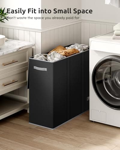 SOLEDI 180L Laundry Hamper 3 Section, Extra Large Laundry Hamper with Lid, Dirty Clothes Hamper with Sturdy Handle, Large Laundry Basket Organizer for Laundry Room, Bedroom, Hampers for Laundry 7