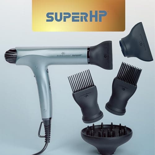 Olivia Garden 1875W SuperHP Professional Hair Dryer for All Hair Types - Quiet, Fast Drying Blow Dryer - Powerful Ionic Generator - 5 Attachments, Including 2 Comb and 1 Diffuser Attachments 5