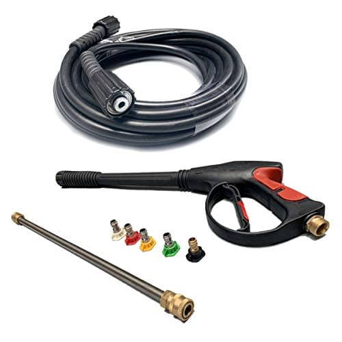 Cozyel 8-Part Pressure Washer Gun Replacement Kit, 5 Quick Connect Spray Nozzles, 3600PSI Power Washer Gun, 26Ft 3000PSI Hose, 19" Jet Wand, Pressure Washer Parts