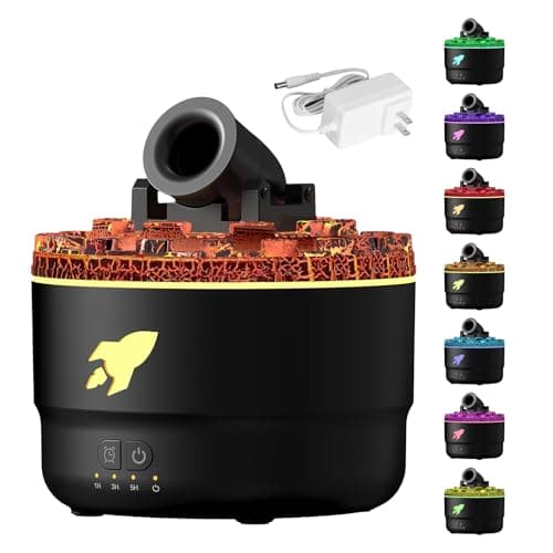 Cannon Humidifier, 280ML Cannon Diffuser with 7-Color LED Light and Timer, 2 Spray Modes Vapor Cool Mist Humidifier for Bedroom