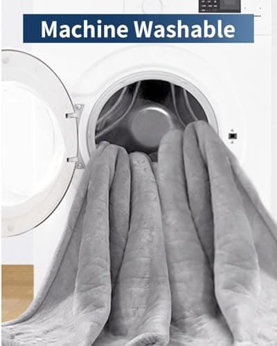 TCOMAKE Electric Heated Blanket Queen Size, 84 * 90 Inchs Flannel Warm Blanket with 10 Heat Settings, 10 Hours Auto Shut Off, Fast Heating Warming Blankets, Machine Washable, Grey 7