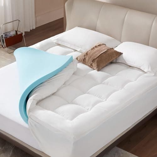 Memory Foam Mattress Topper Twin, Dual Layer 4 Inch Mattress Topper, 2" Gel Memory Foam Plus 2" Pillow Top Mattress Pad Cover for Back Pain, Down Alternative Twin Size Mattress Toppers Deep Pocket