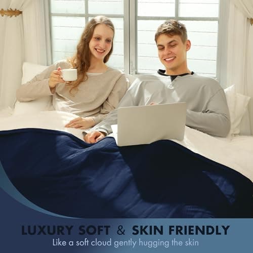 VELLUBAM Queen Size Heated Blanket 84" x 90" - Flannel Sherpa Electric Blanket Queen with Dual Control, 5 Heating Levels & 10 Hours Auto Off, Heating Blanket with Overheat Protection for Home (Navy) 6